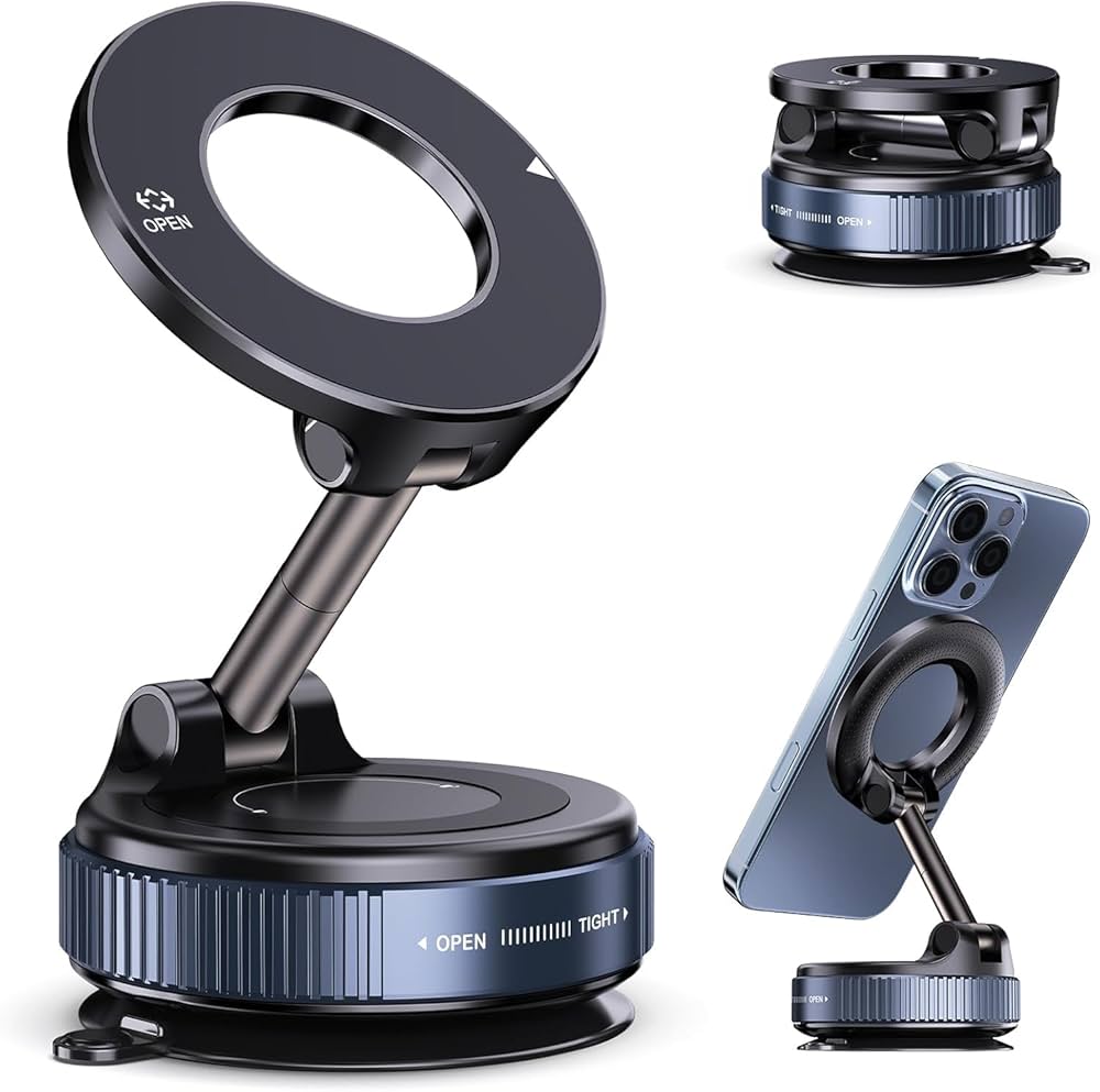 Support téléphone ventouse + aimant – 360° rotatif